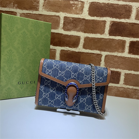gu.cci dionysus gg S*p*e chain wallet gg denim 401231