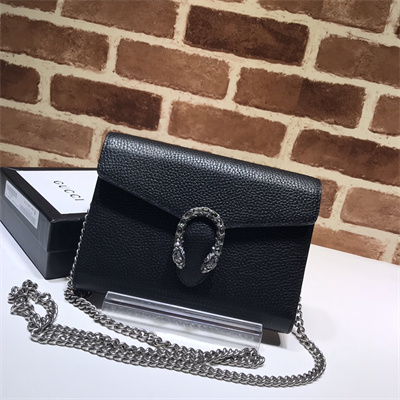 gu.cci dionysus gg S*p*e chain wallet black leather 401231