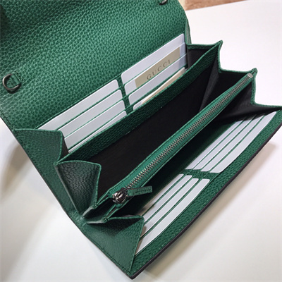 gu.cci dionysus gg S*p*e chain wallet green leather 401231
