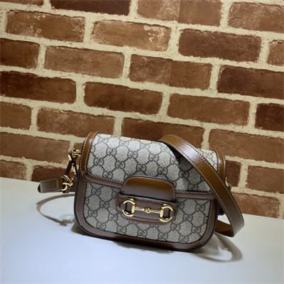 Gu.cci Horsebit 1955 Mini Bag GG Canvas Brown 658574