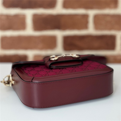 Gu.cci Horsebit 1955 Mini Bag GG Canvas Burgundy 658574