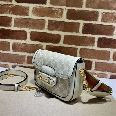 Gu.cci Horsebit 1955 Mini Bag GG Canvas Cream 658574