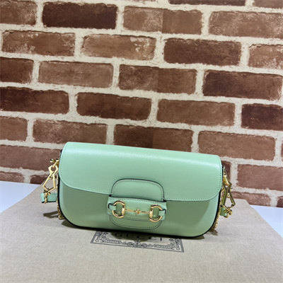Gu.cci Horsebit 1955 Small Shoulder Bag Green Leather 735178