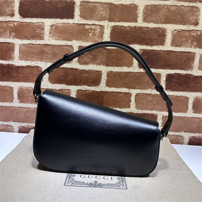 Gu.cci Horsebit 1955 Small Shoulder Bag Black Leather 764155