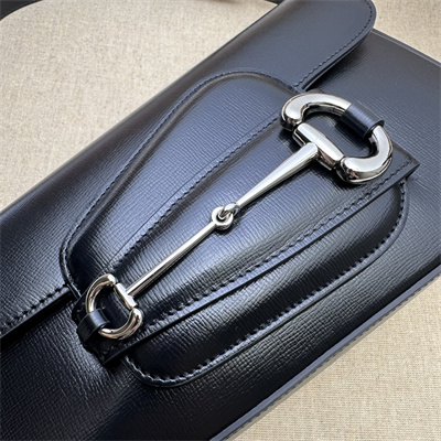 Gu.cci Horsebit 1955 Small Shoulder Bag Black Leather 764155