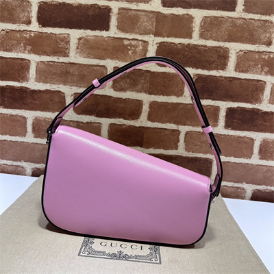 Gu.cci Horsebit 1955 Small Shoulder Bag Pink Leather 764155