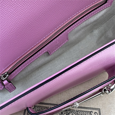 Gu.cci Horsebit 1955 Small Shoulder Bag Pink Leather 764155