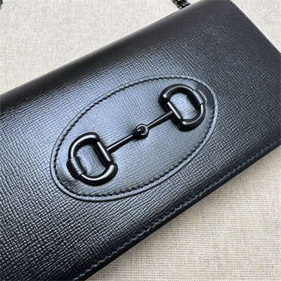 Gu.cci Horsebit 1955 Wallet With Chain Black Leather 621892