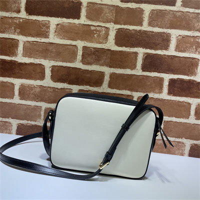 Gu.cci Horsebit 1955 Small Shoulder Bag White/Black/Yellow leather 645454