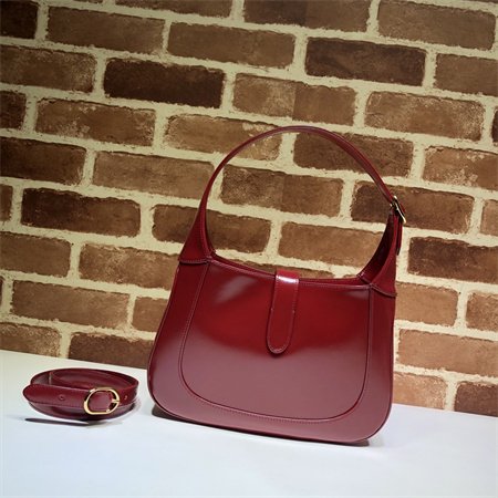 Gu.cci Jackie 1961 Small Shoulder Bag Burgundy Smooth Leather 636709