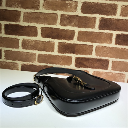 Gu.cci Jackie 1961 Small Shoulder Bag Black Smooth Leather 636709