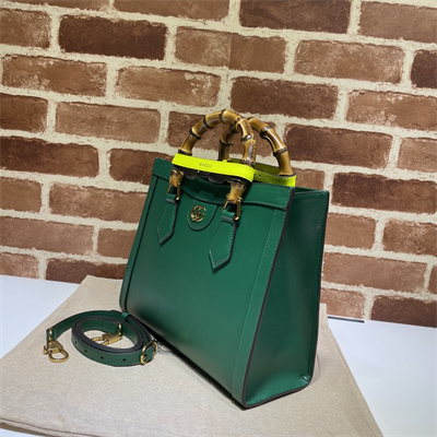 Gu.cci Diana Small Tote Bag Green Leather 660195