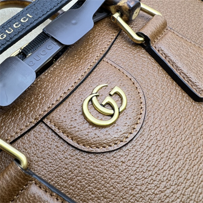 Gu.cci Diana Small Tote Bag Brown Leather 2 Straps 702721