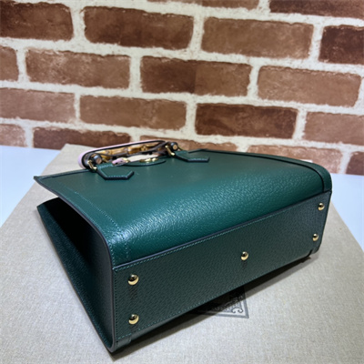 Gu.cci Diana Small Tote Bag Green Leather 2 Straps 702721