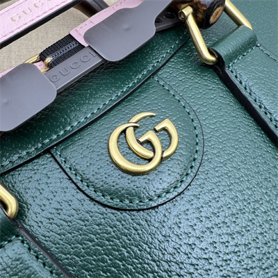 Gu.cci Diana Small Tote Bag Green Leather 2 Straps 702721