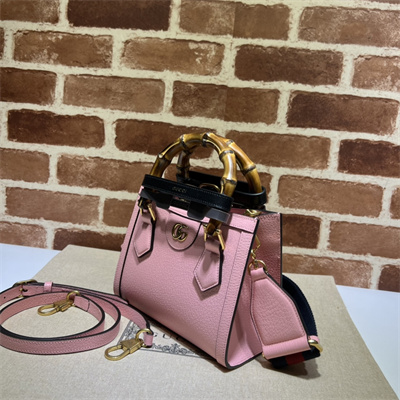 Gu.cci Diana Mini Tote Bag Pink Leather 2 Straps 702732