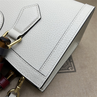 Gu.cci Diana Small Shoulder Bag White Leather 735153