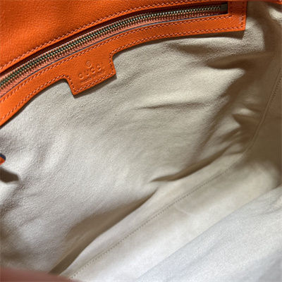 Gu.cci Diana Medium Shoulder Bag Orange Leather 746124