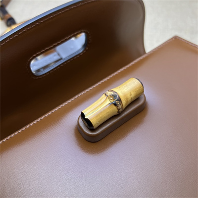 Gu.cci Bamboo 1947 Small Top Handel Bag Brown Leather 675797