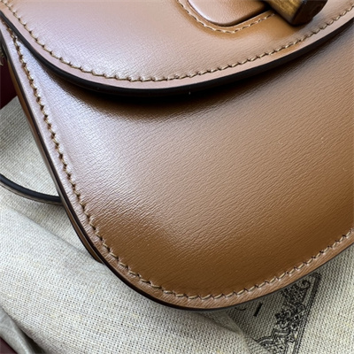 Gu.cci Bamboo 1947 Mini Top Handle Bag Brown Leather 686864