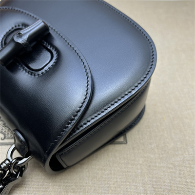 Gu.cci Bamboo 1947 Mini Top Handle Bag Black Leather 686864