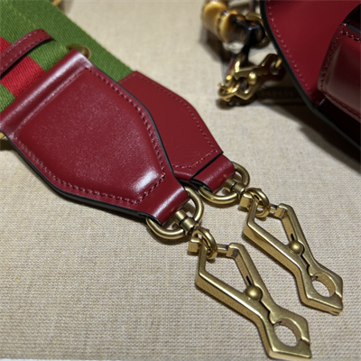 Gu.cci Bamboo 1947 Mini Top Handle Bag Dk Red Leather 686864