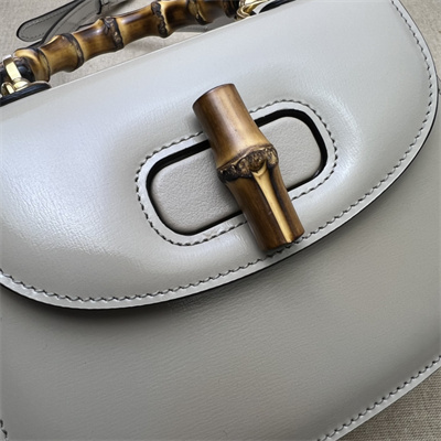 Gu.cci Bamboo 1947 Mini Top Handle Bag Oatmeal Leather 686864