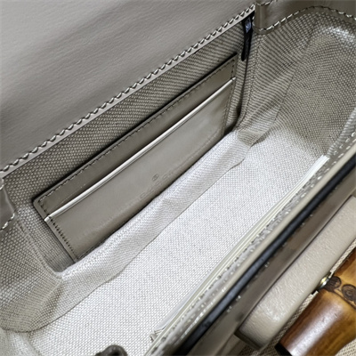 Gu.cci Bamboo 1947 Mini Top Handle Bag Oatmeal Leather 686864