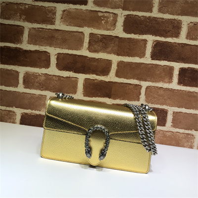Gu.cci Dionysus Small Rectangular Bag Gold Leather 499623