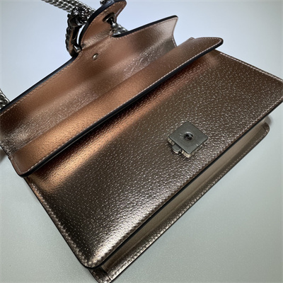 Gu.cci Dionysus Small Rectangular Bag Rose Gold Leather 499623