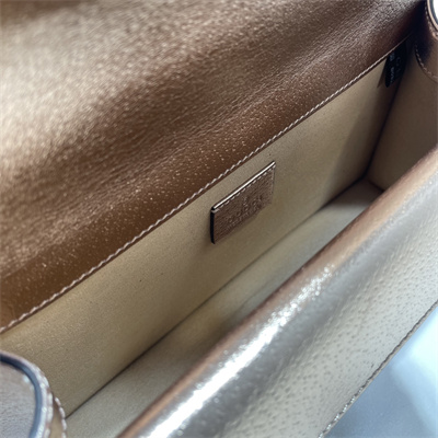 Gu.cci Dionysus Small Rectangular Bag Rose Gold Leather 499623