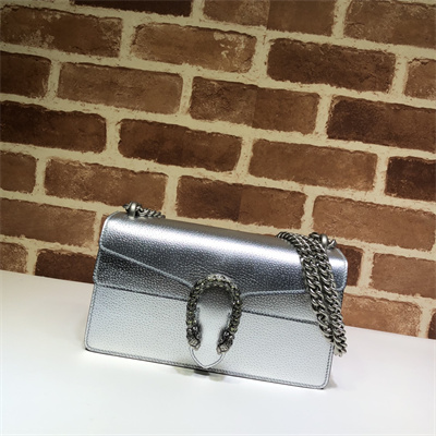 Gu.cci Dionysus Small Rectangular Bag Silver Leather 499623