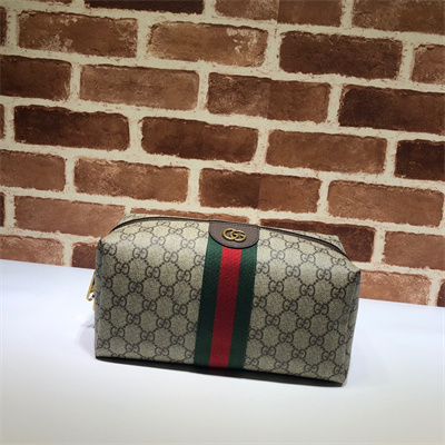 gu.cci ophidia small toiletry case brown gg S*p*e canvas 572761