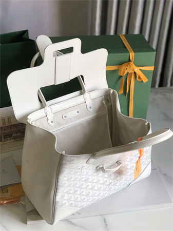 Go*ard saigon tote bag Go*ardine canvas & chevroches calfskin white