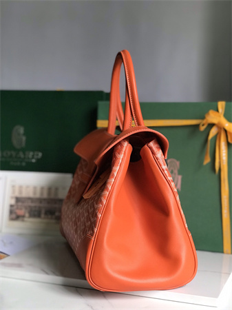 Go*ard saigon tote bag Go*ardine canvas & chevroches calfskin orange