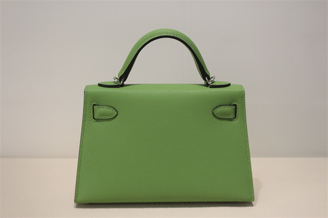 Kelly Mini II Bag Epsom Leather Gold/Silver Hardware In Vert Criquet Color HS