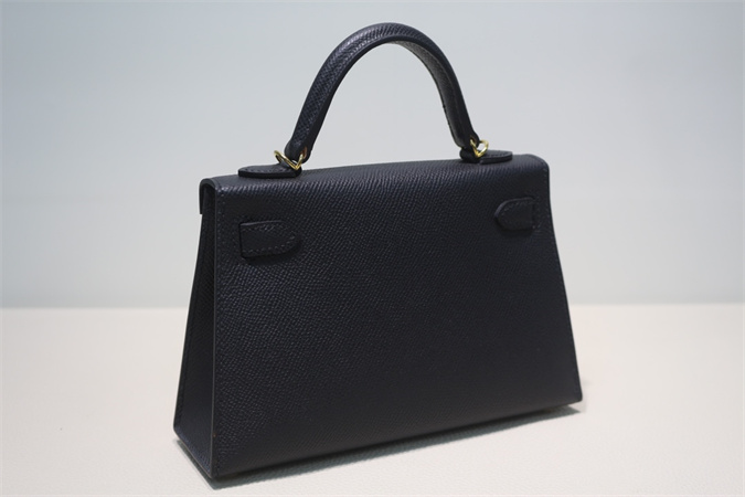 Kelly Mini II Bag Epsom Leather Gold/Silver Hardware In Black Color HS