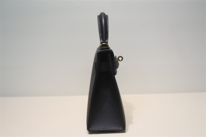 Kelly Mini II Bag Epsom Leather Gold/Silver Hardware In Black Color HS