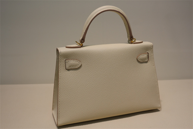 Kelly Mini II Bag Epsom Leather Gold/Silver Hardware In Craie Color HS