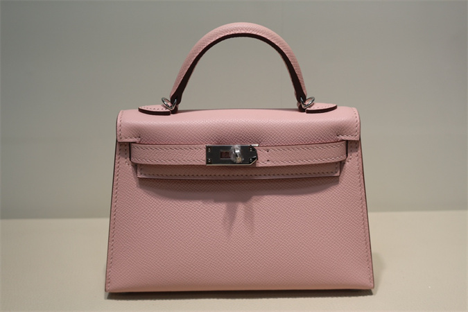 Kelly Mini II Bag Epsom Leather Gold/Silver Hardware In Rose Sakura Color HS