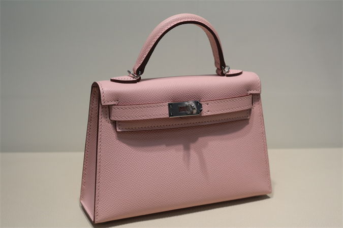 Kelly Mini II Bag Epsom Leather Gold/Silver Hardware In Rose Sakura Color HS
