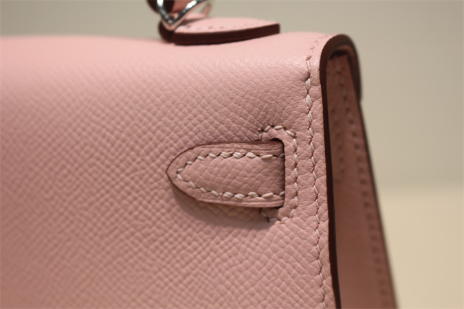 Kelly Mini II Bag Epsom Leather Gold/Silver Hardware In Rose Sakura Color HS
