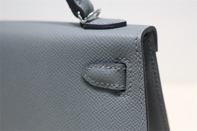 Kelly Mini II Bag Epsom Leather Gold/Silver Hardware In Vert Amande Color HS