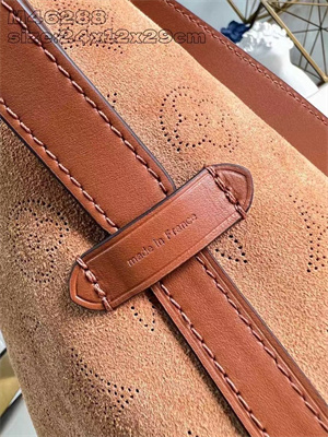 L.V Carryall PM Bag Suede Leather Brown M11843