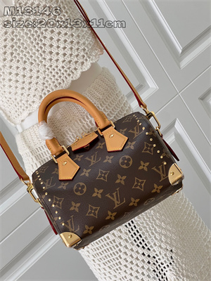 L.V Speedy Trunk 20 Monogram canvas &Cowhide-leather trim Nature M13146