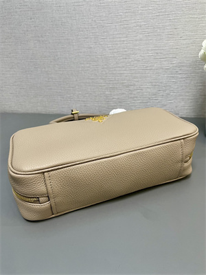 Pra*a medium grained leather top-handle bag beige 1bb126