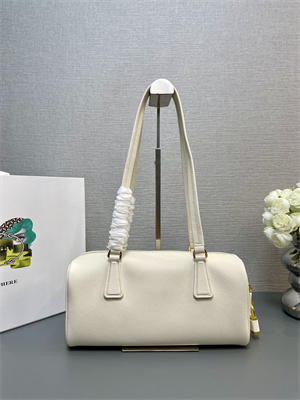 Pra*a medium leather top-handle bag with padlock white 1bb127