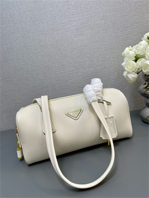 Pra*a medium leather top-handle bag with padlock white 1bb127