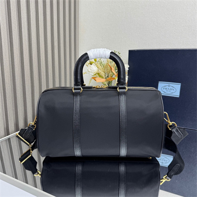 Pra*a re-edition 1978 medium re-nylon and saffiano leather top-handle bag black 1bb233