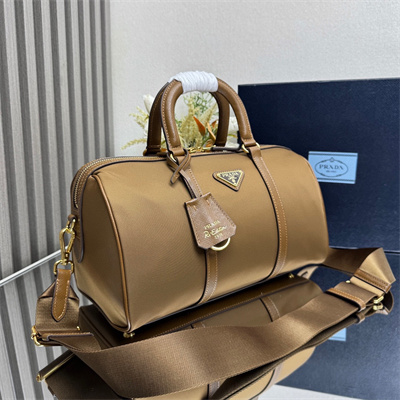 Pra*a re-edition 1978 medium re-nylon and saffiano leather top-handle bag cork beige 1bb233